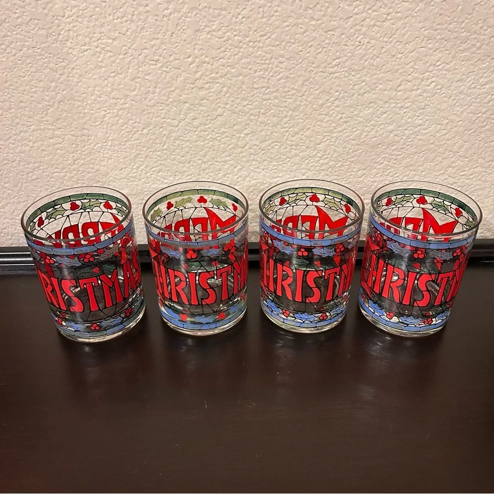 Set of 4 Vintage ”Merry Christmas